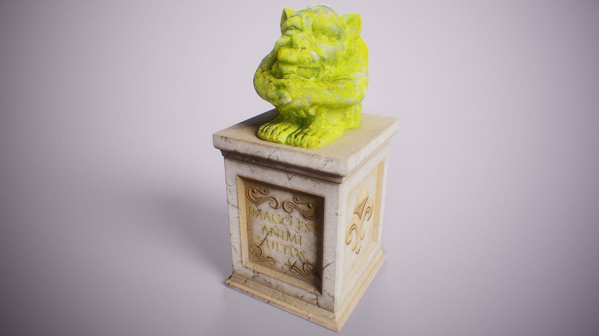 PBR Gargoyle Statue Collection Low-poly 3D model_49