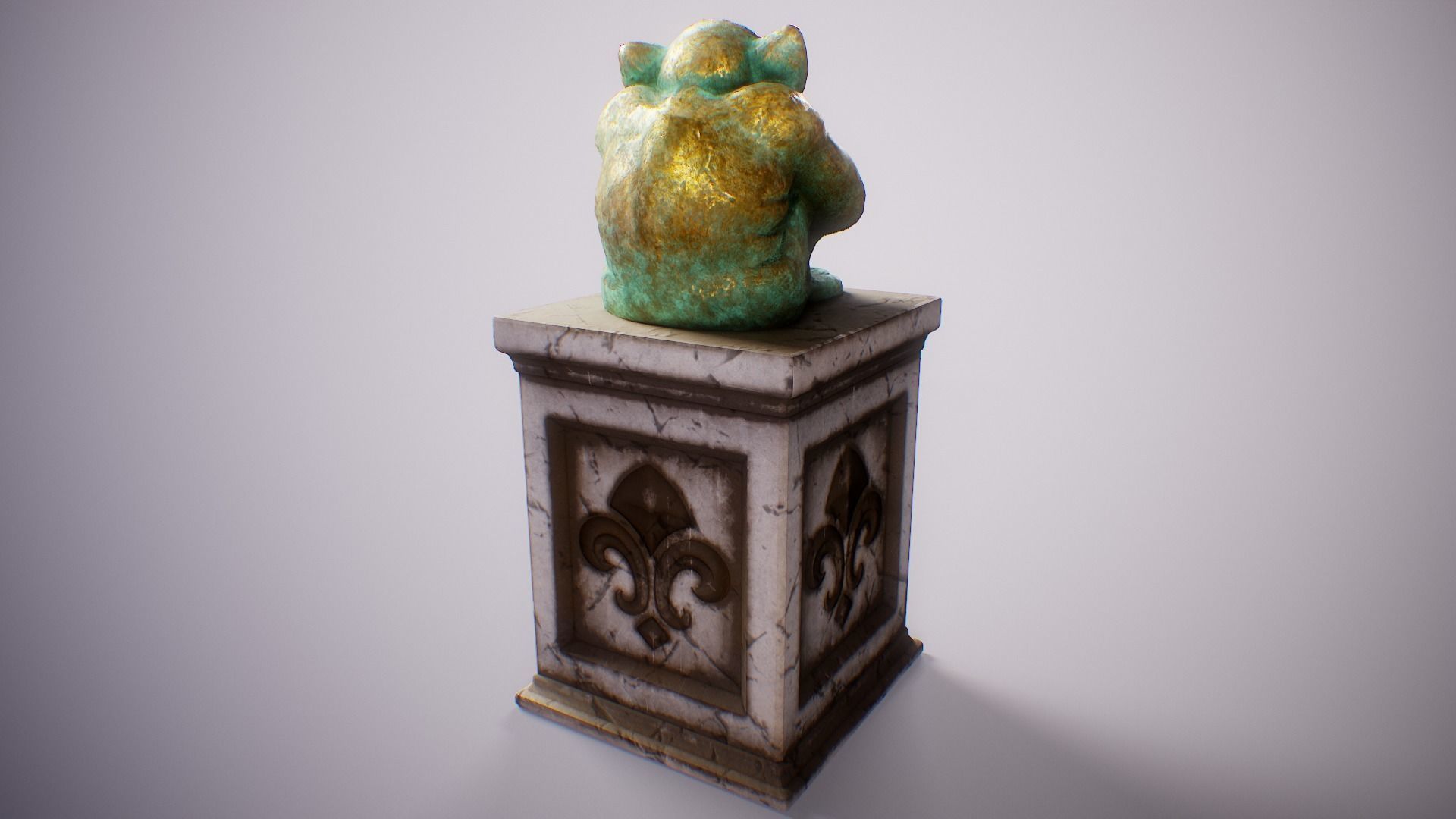 PBR Gargoyle Statue Collection Low-poly 3D model_23