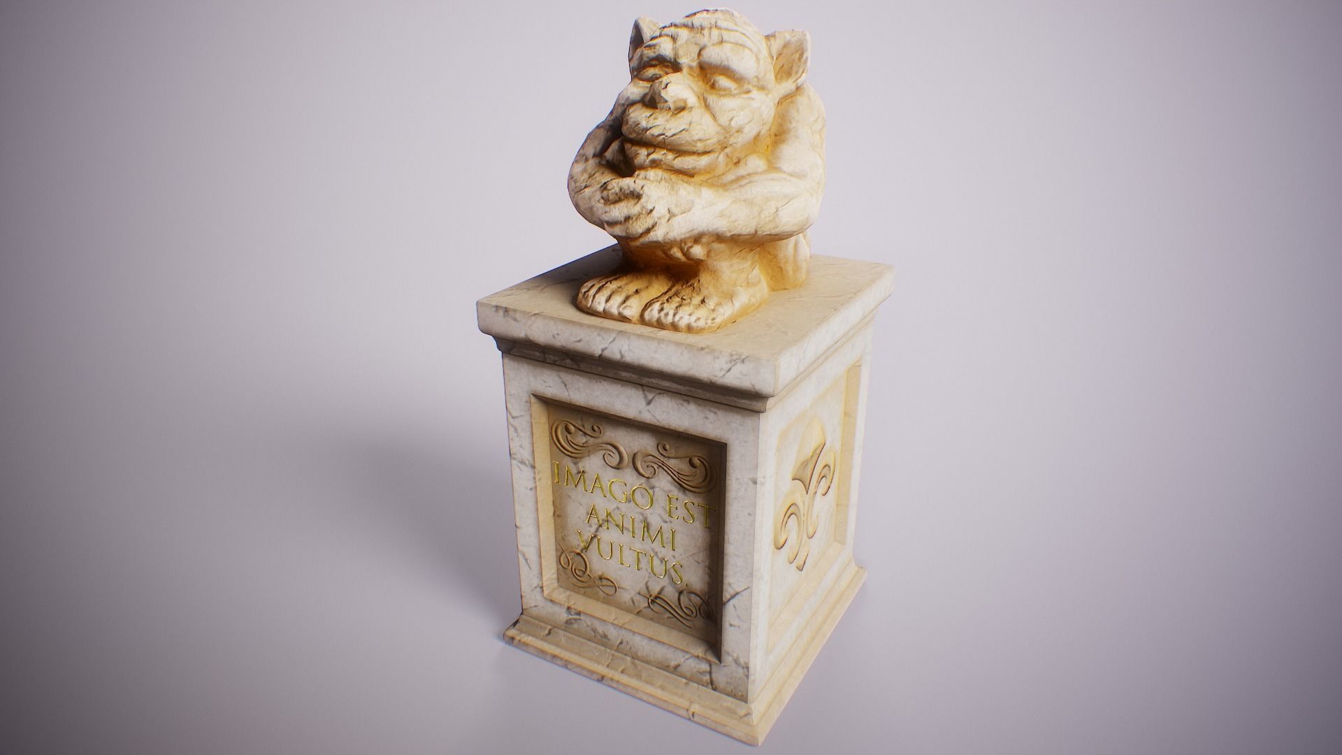 PBR Gargoyle Statue Collection Low-poly 3D model_29