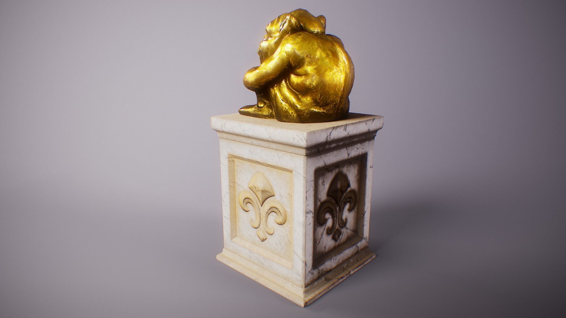 PBR Gargoyle Statue Collection Low-poly 3D model_12