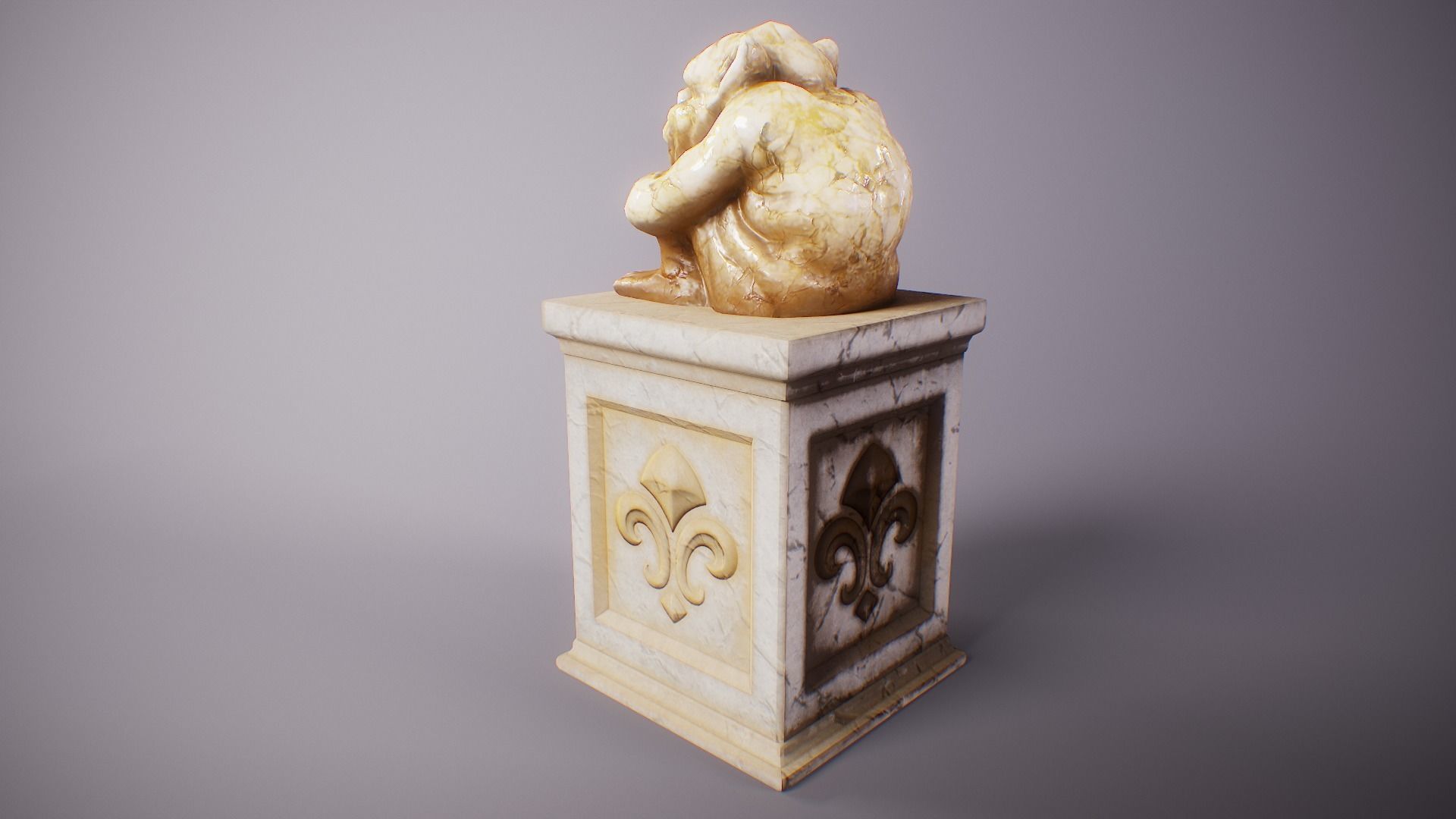 PBR Gargoyle Statue Collection Low-poly 3D model_52