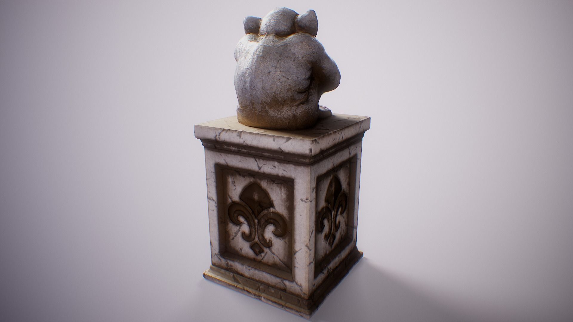 PBR Gargoyle Statue Collection Low-poly 3D model_31