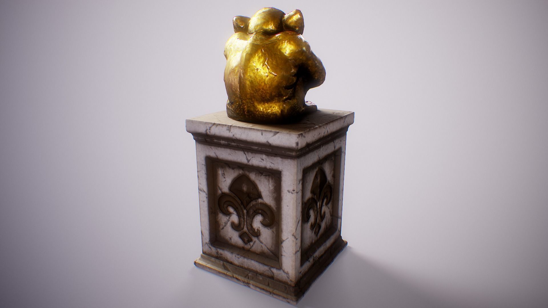 PBR Gargoyle Statue Collection Low-poly 3D model_11