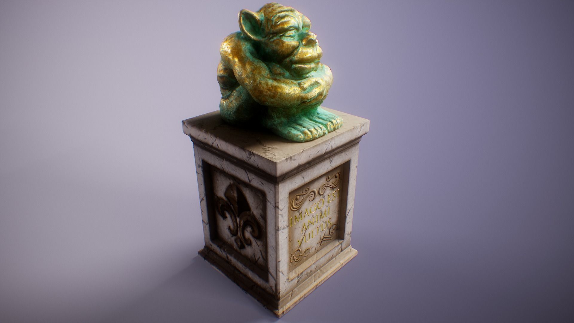 PBR Gargoyle Statue Collection Low-poly 3D model_22
