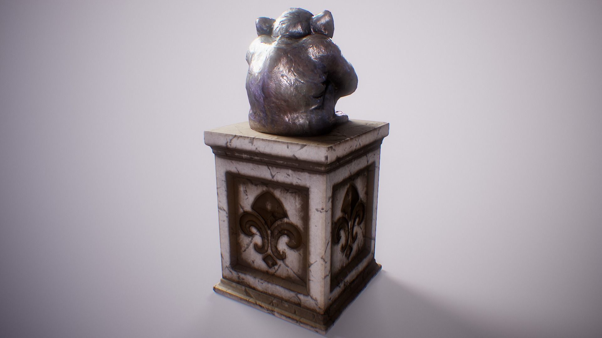 PBR Gargoyle Statue Collection Low-poly 3D model_39