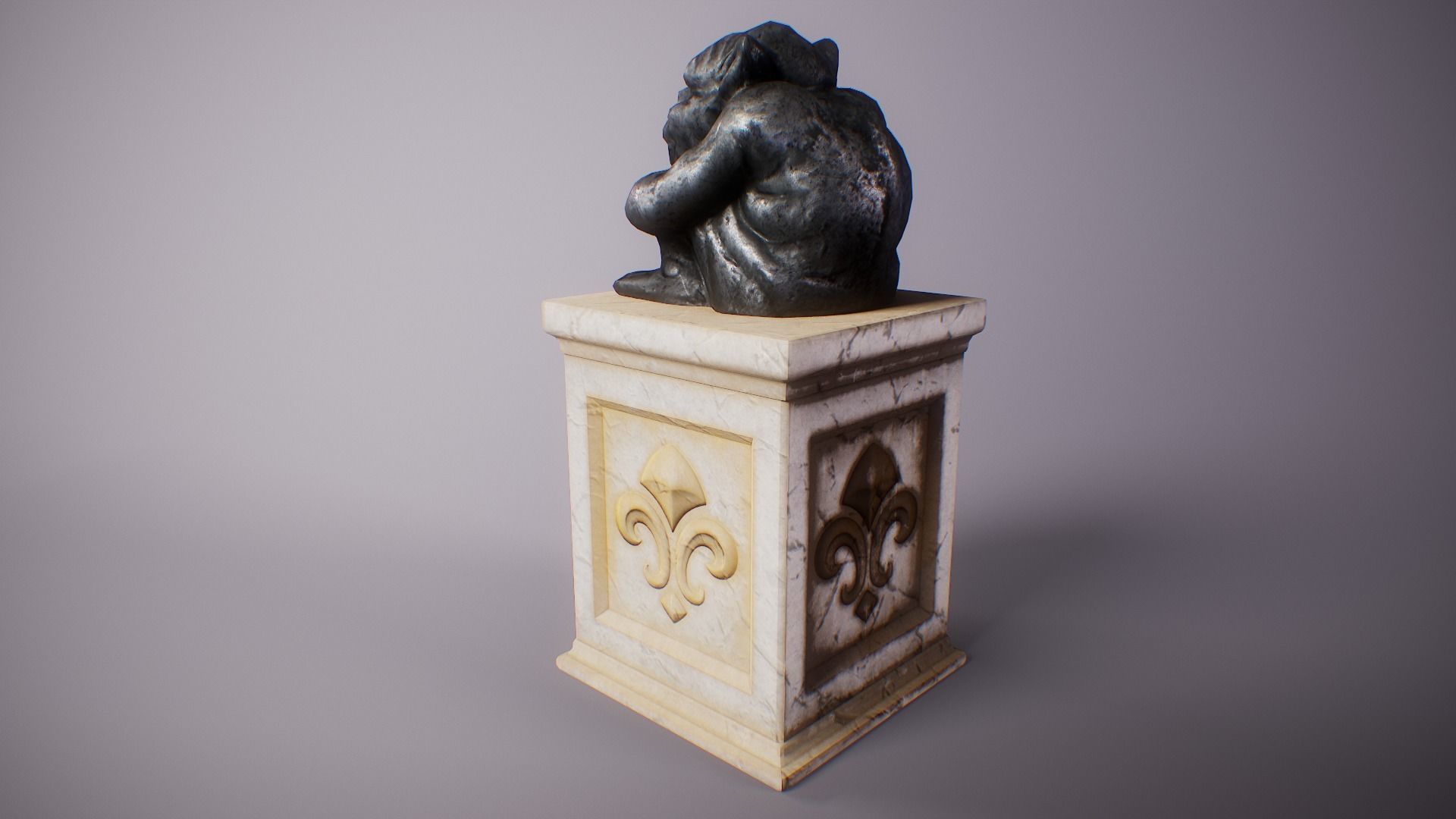 PBR Gargoyle Statue Collection Low-poly 3D model_16