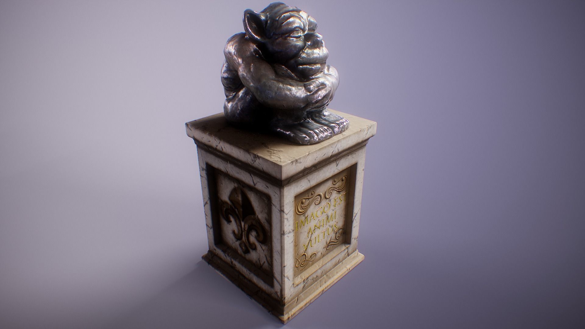 PBR Gargoyle Statue Collection Low-poly 3D model_38