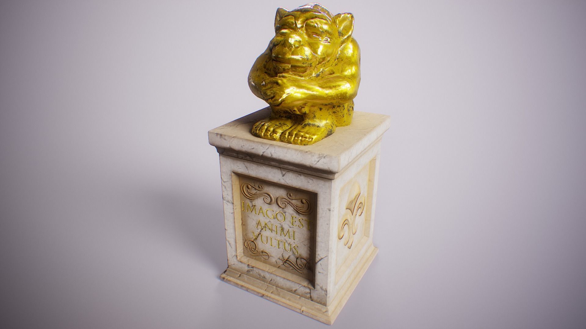 PBR Gargoyle Statue Collection Low-poly 3D model_37