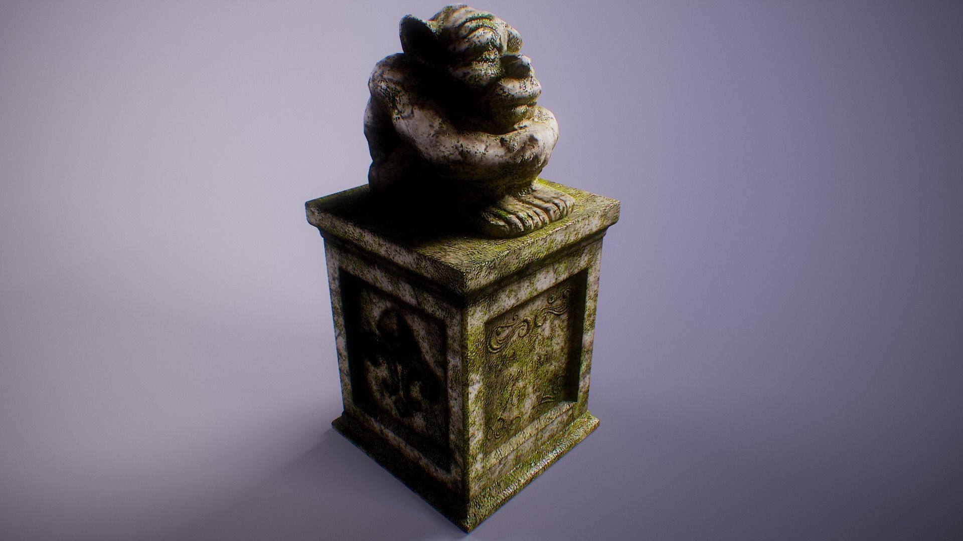 PBR Gargoyle Statue Collection Low-poly 3D model_6