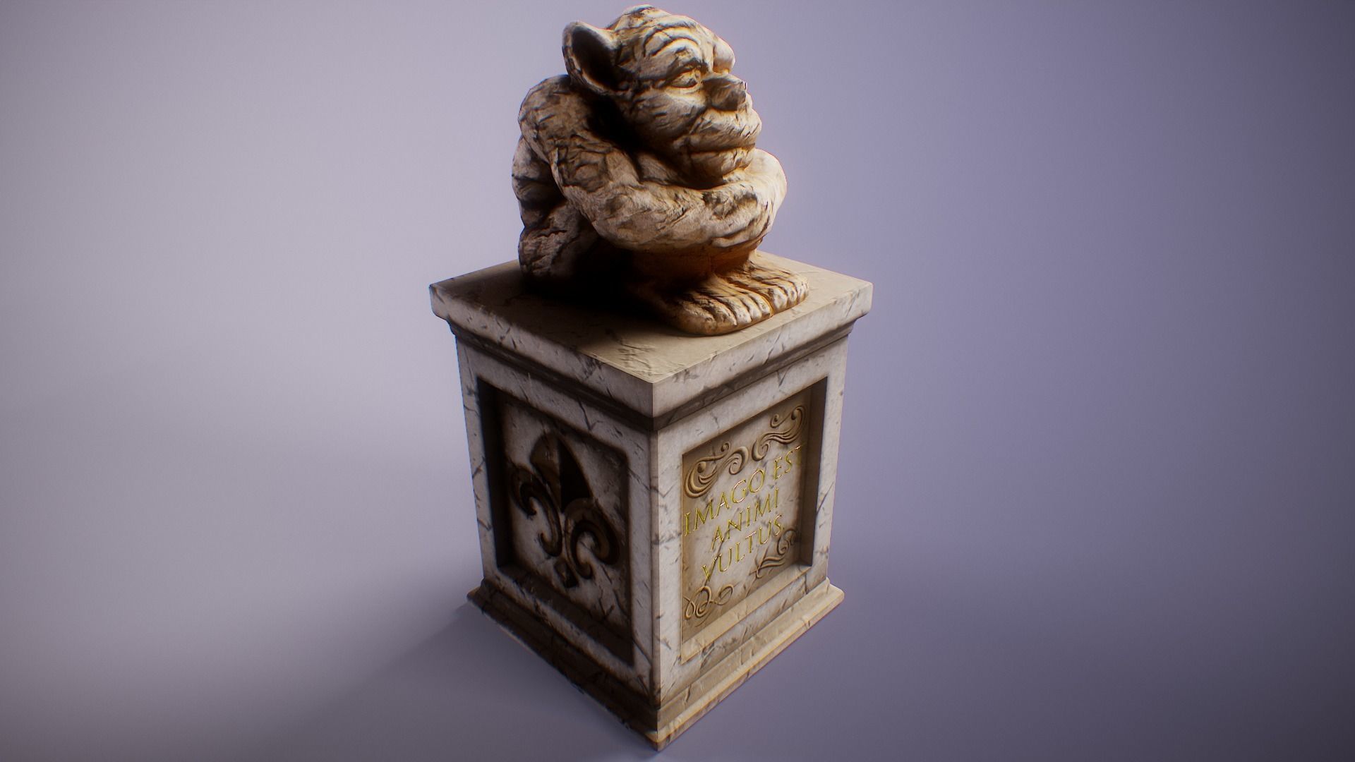 PBR Gargoyle Statue Collection Low-poly 3D model_26