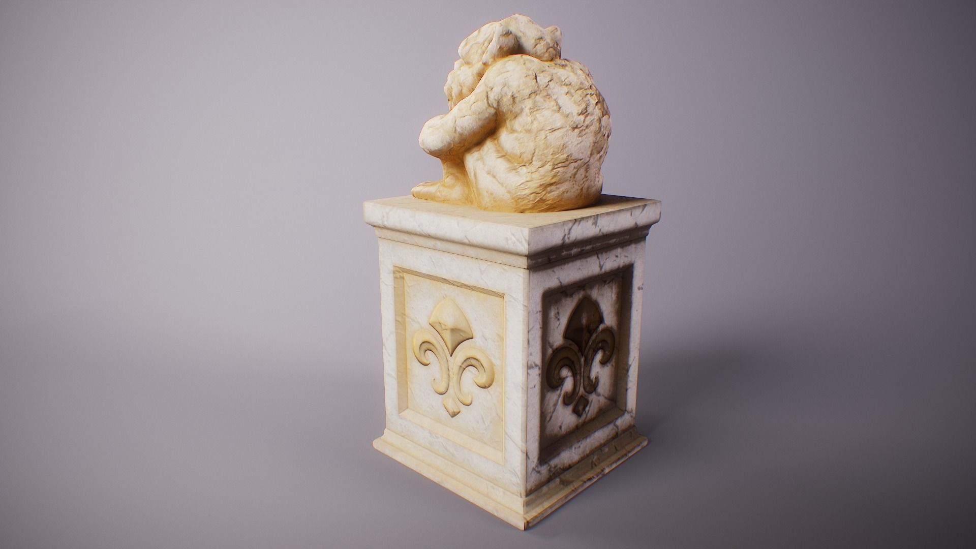 PBR Gargoyle Statue Collection Low-poly 3D model_28