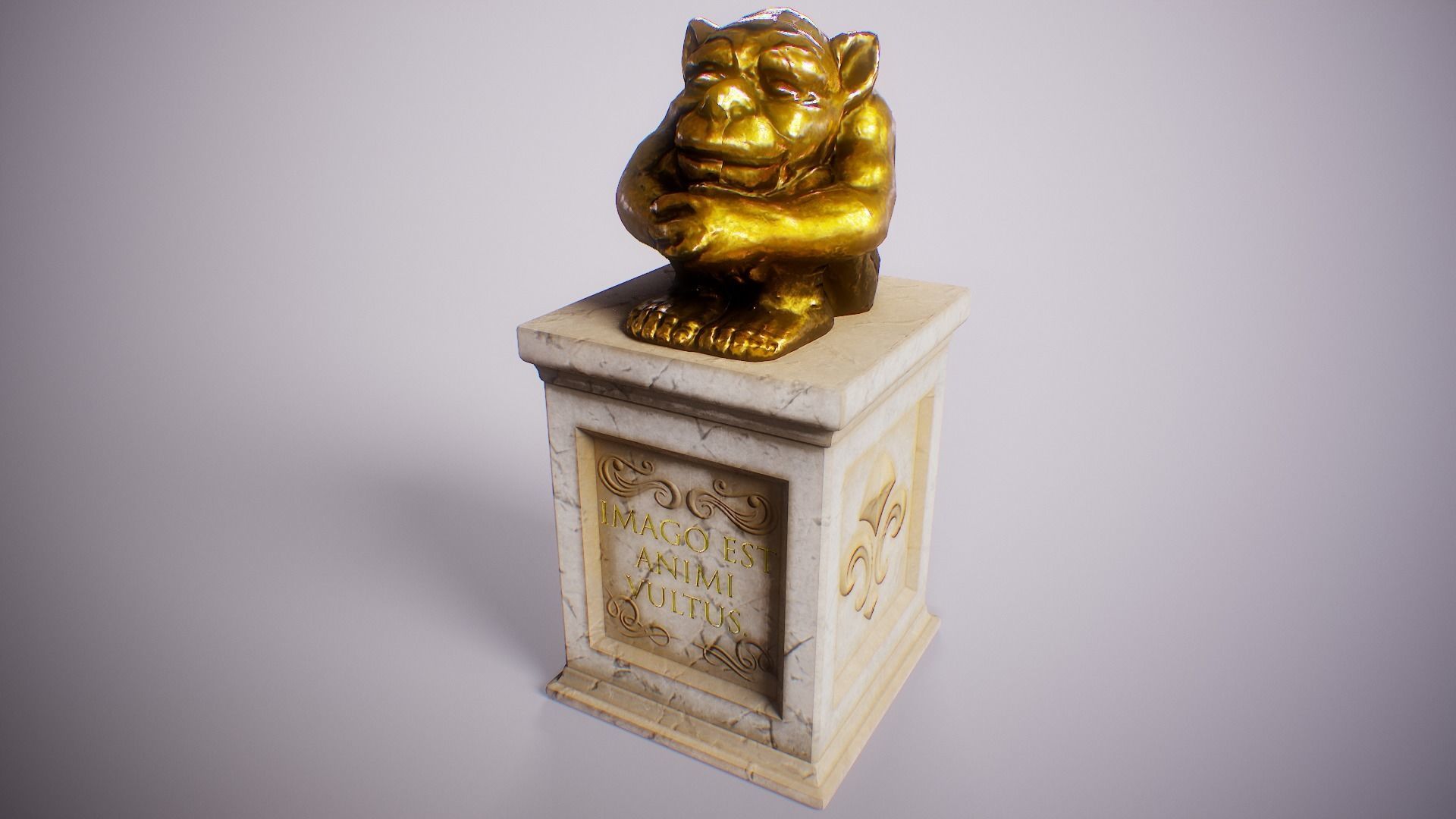 PBR Gargoyle Statue Collection Low-poly 3D model_13