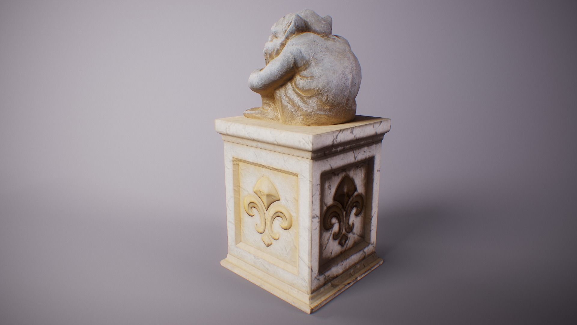 PBR Gargoyle Statue Collection Low-poly 3D model_32