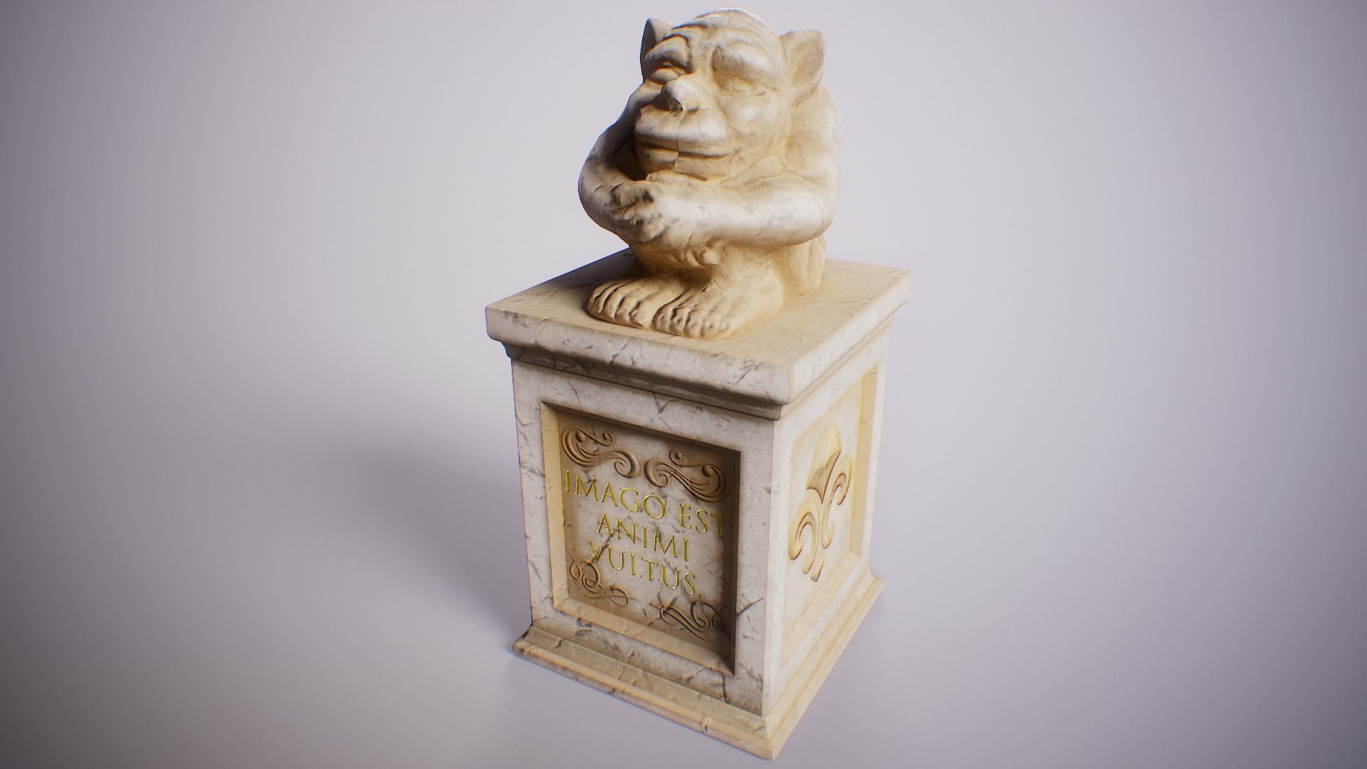 PBR Gargoyle Statue Collection Low-poly 3D model_21