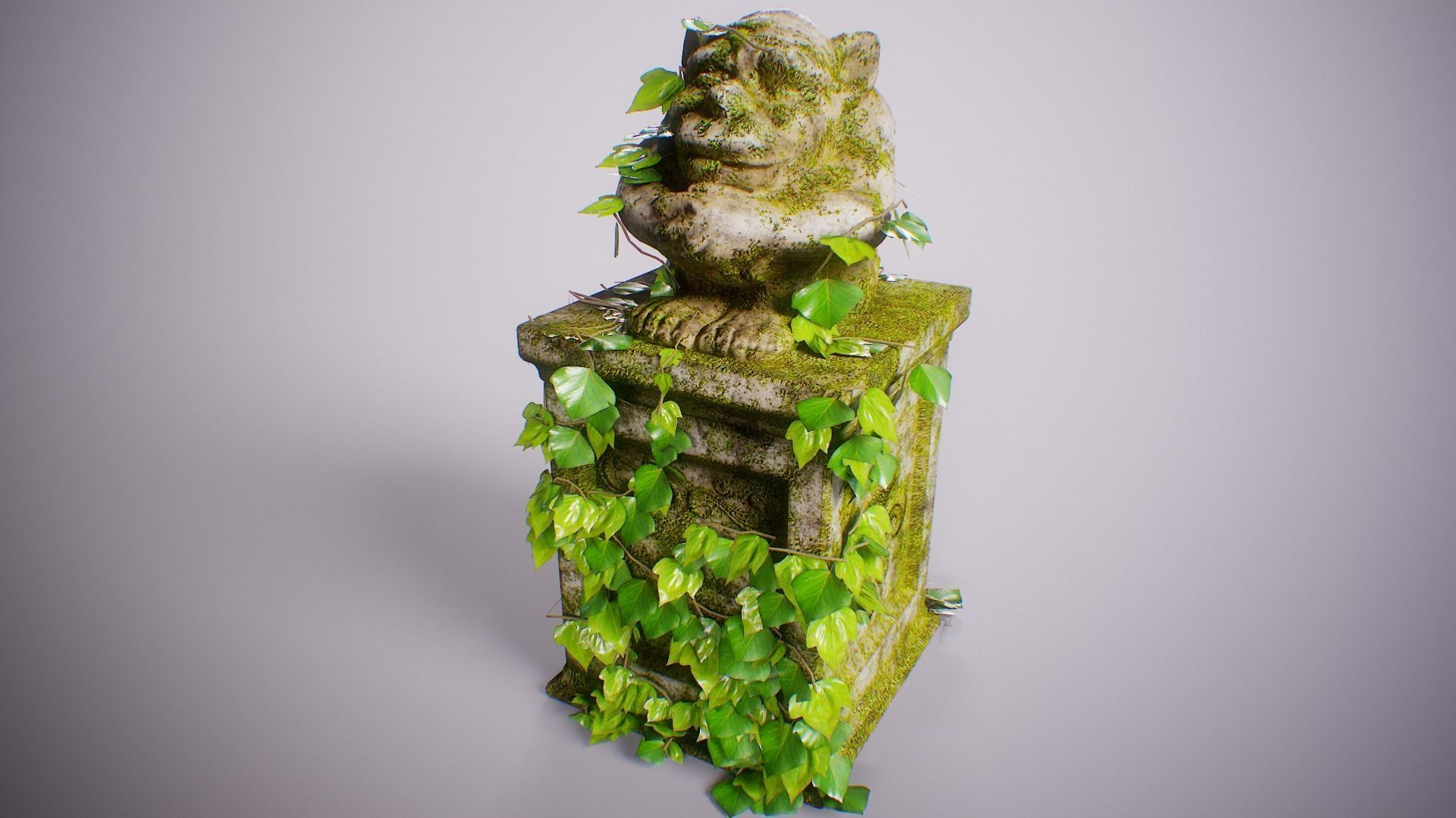 PBR Gargoyle Statue Collection Low-poly 3D model_2