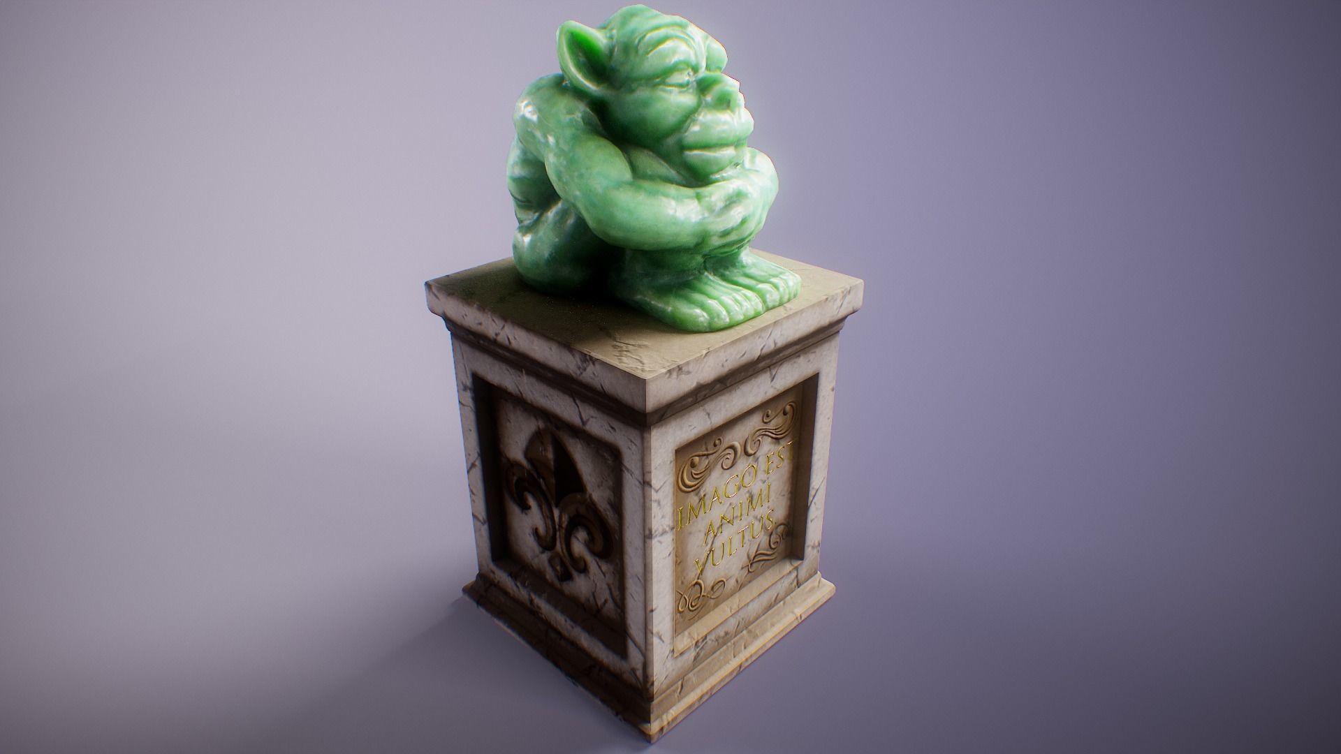 PBR Gargoyle Statue Collection Low-poly 3D model_42