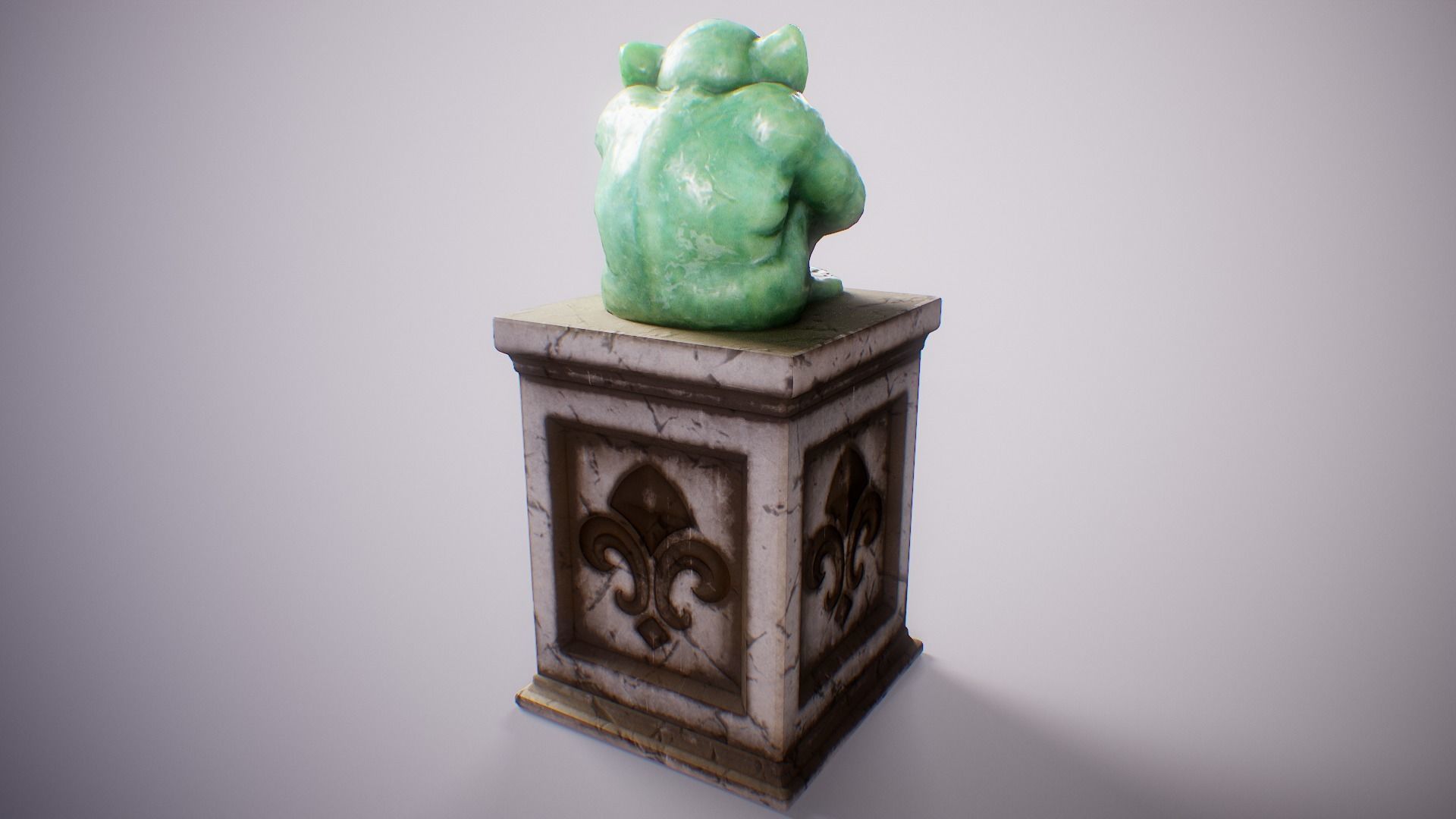 PBR Gargoyle Statue Collection Low-poly 3D model_43