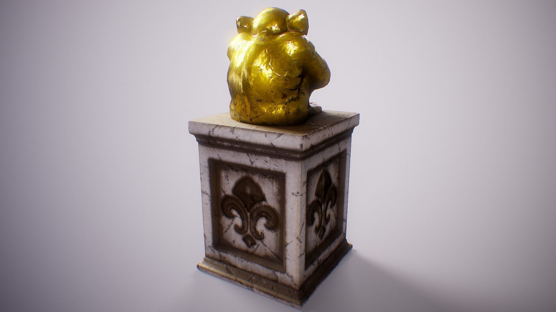 PBR Gargoyle Statue Collection Low-poly 3D model_35