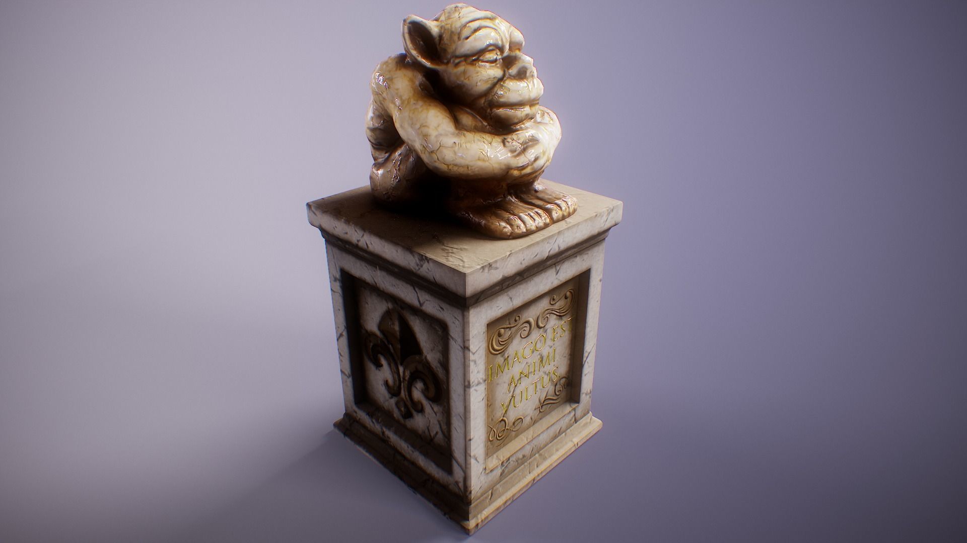 PBR Gargoyle Statue Collection Low-poly 3D model_50