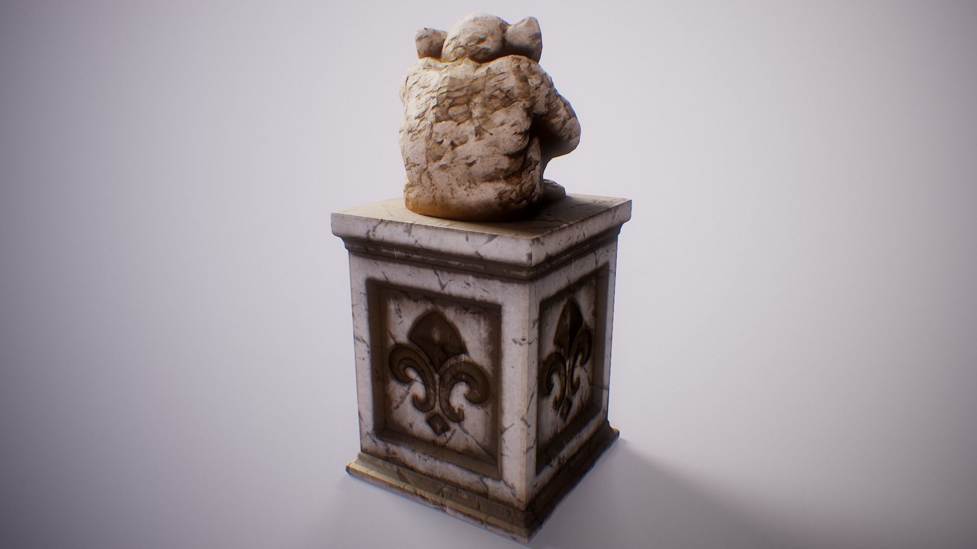 PBR Gargoyle Statue Collection Low-poly 3D model_27