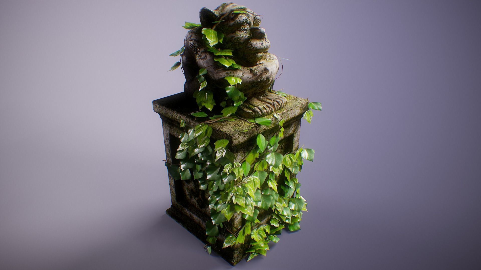 PBR Gargoyle Statue Collection Low-poly 3D model_5
