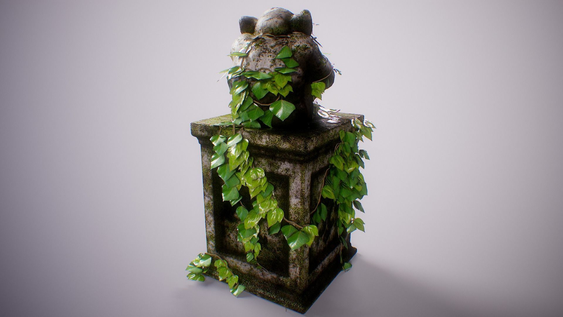 PBR Gargoyle Statue Collection Low-poly 3D model_4