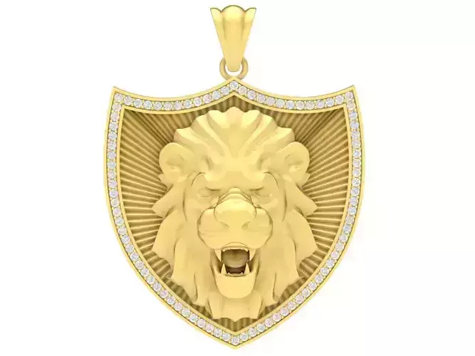 diamond head lion pendant 3602