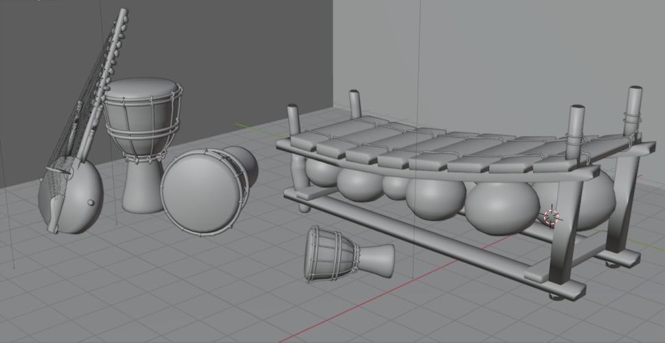 African instrument 3D model_1