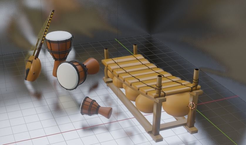 African instrument 3D model_4