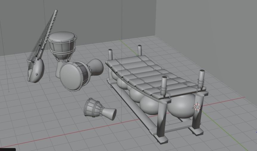 African instrument 3D model_2