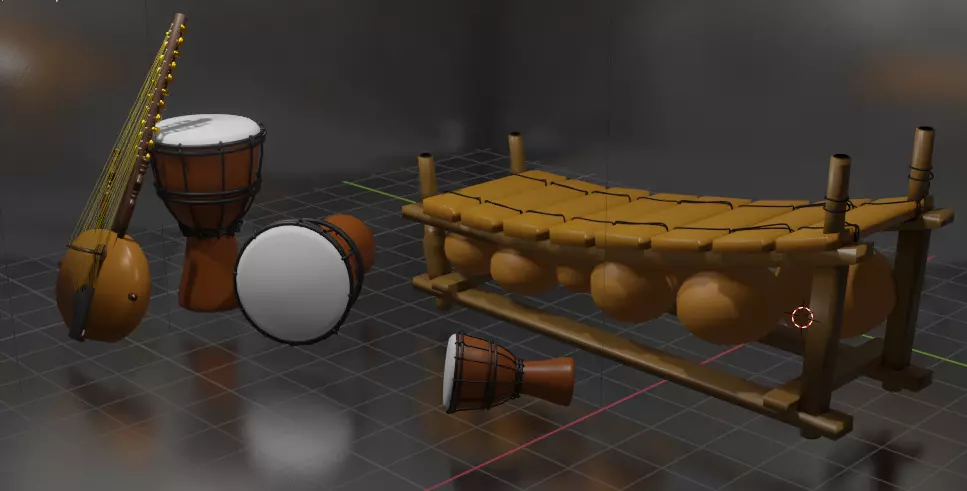 African instrument 3D model_0