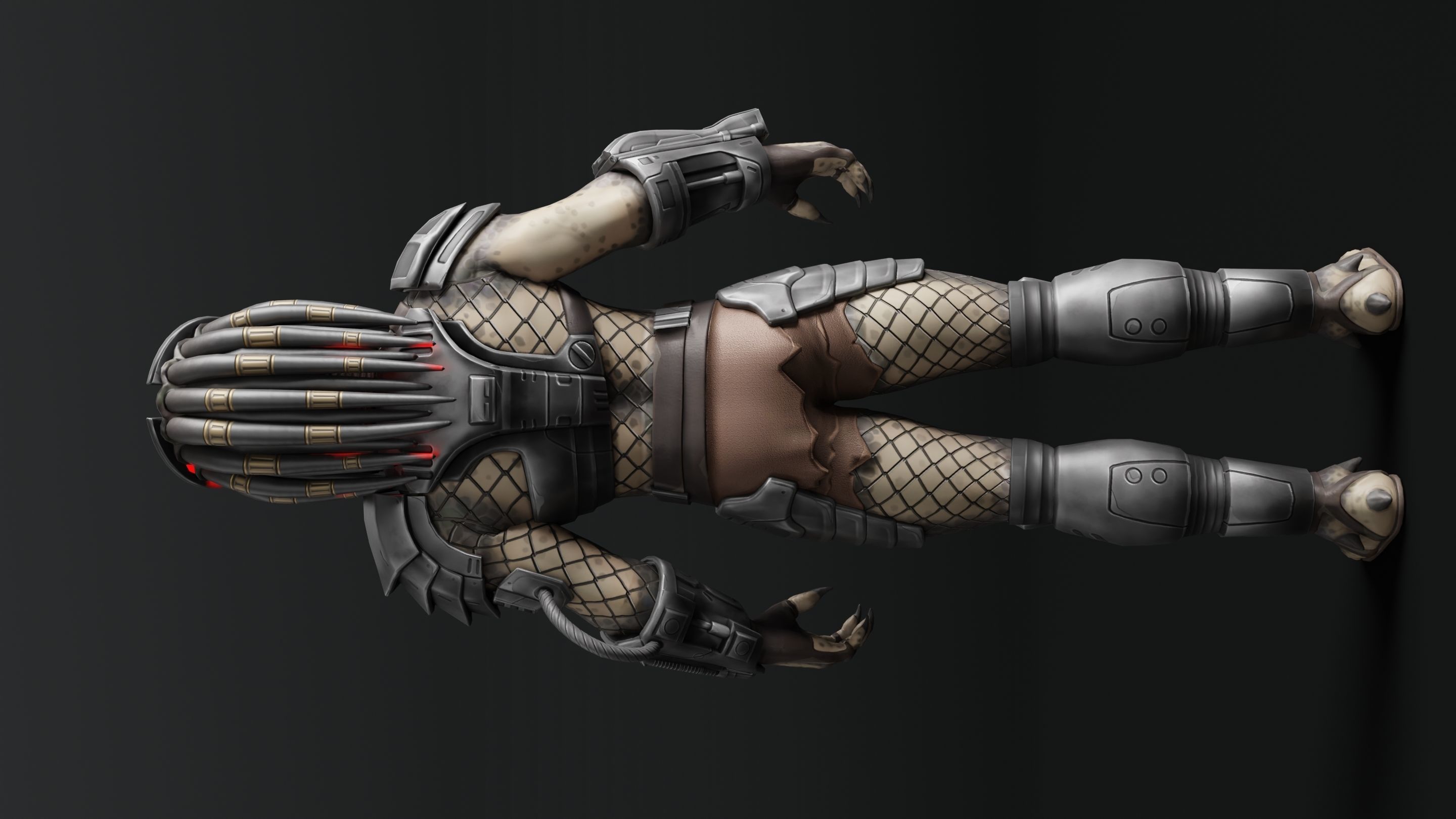 Predator RIGGED3D Character Model Low-poly 3D model_3