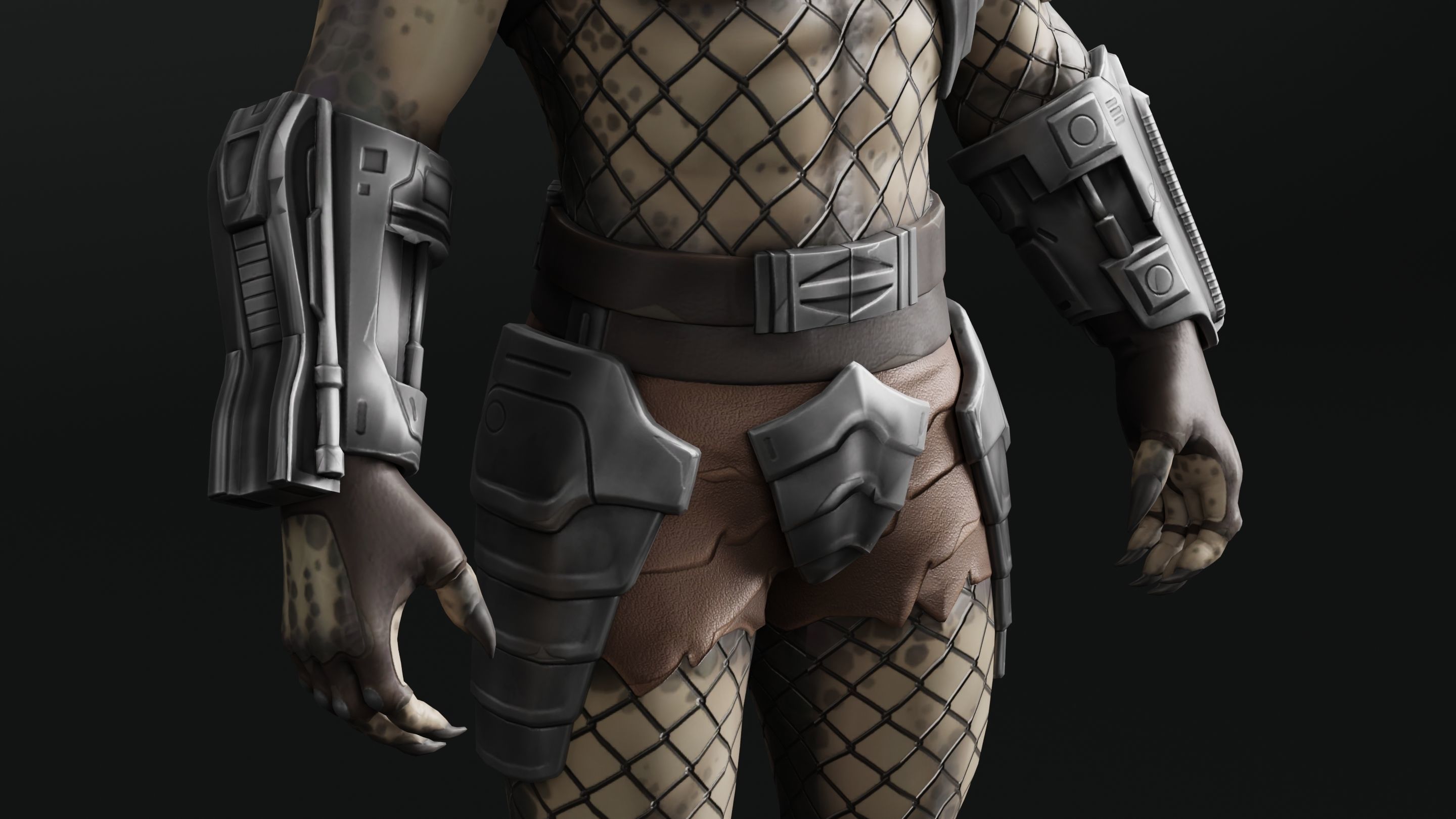 Predator RIGGED3D Character Model Low-poly 3D model_6