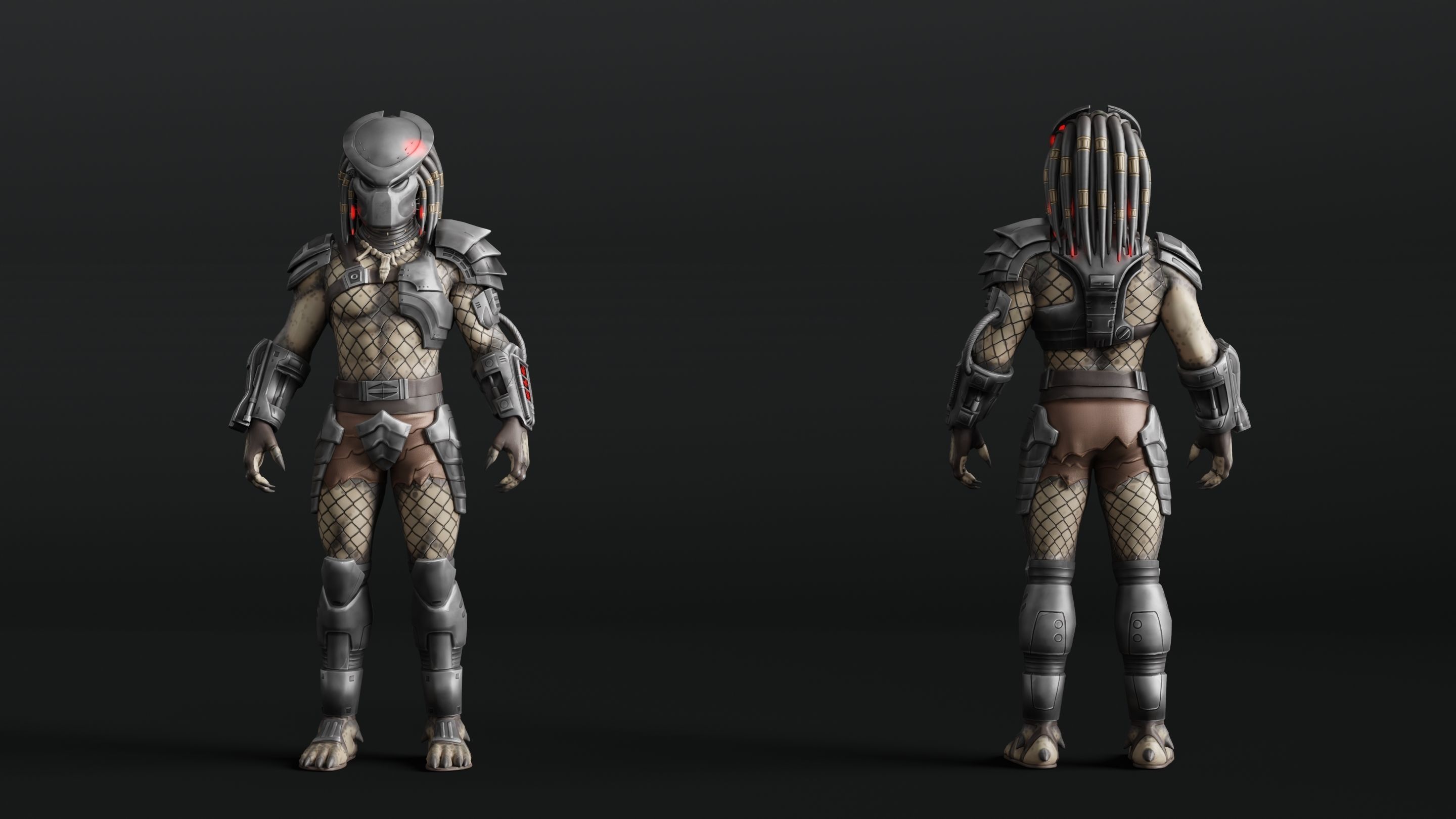 Predator RIGGED3D Character Model Low-poly 3D model_1