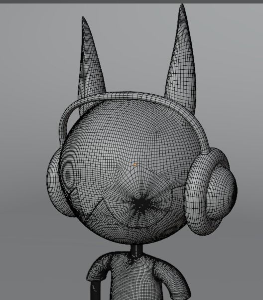 Sonic cartoon character wearing headphones Free 3D model_4