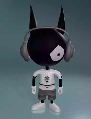 Sonic cartoon character wearing headphones