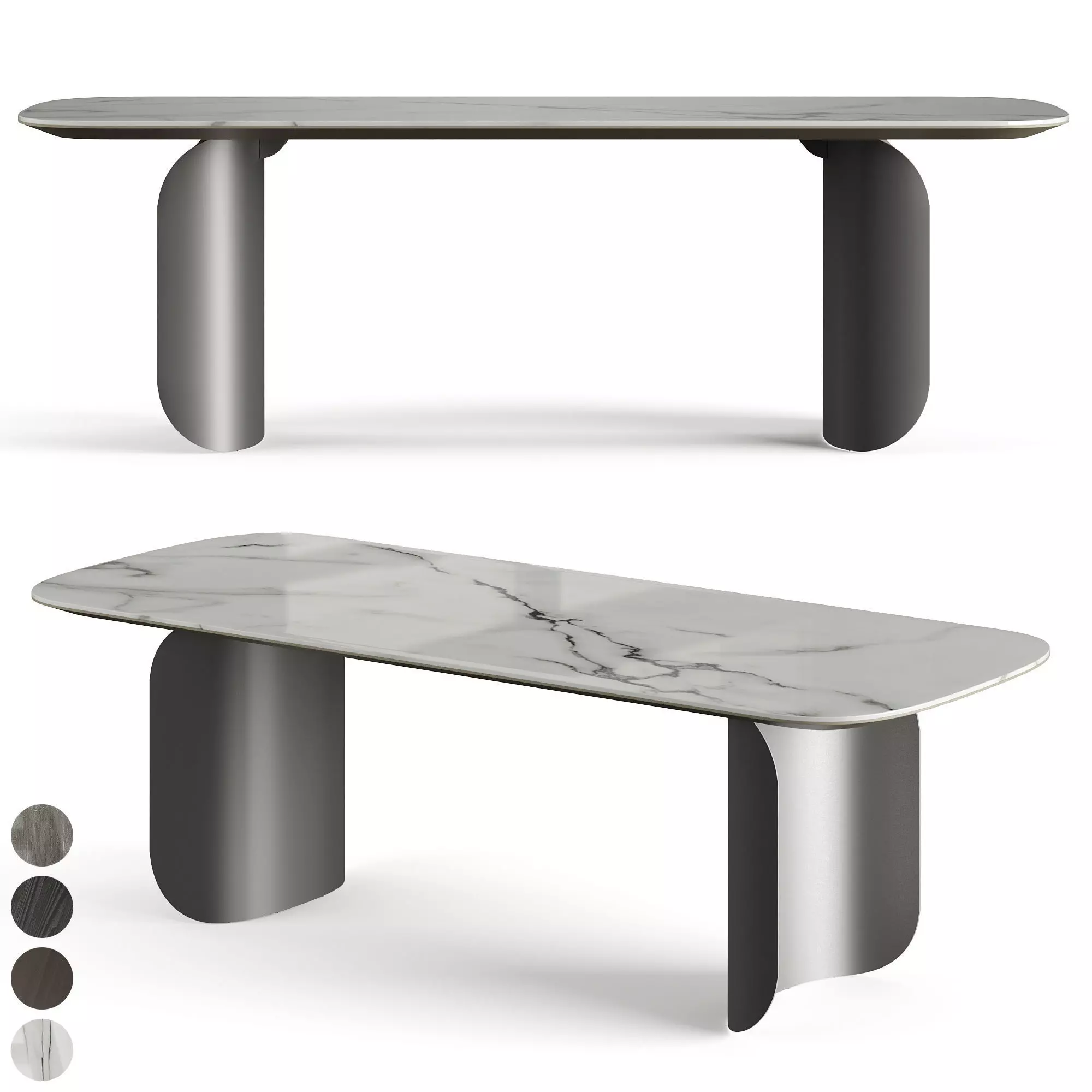 Miniforms Barry Rectangle Dinner Table Low-poly 3D model_0