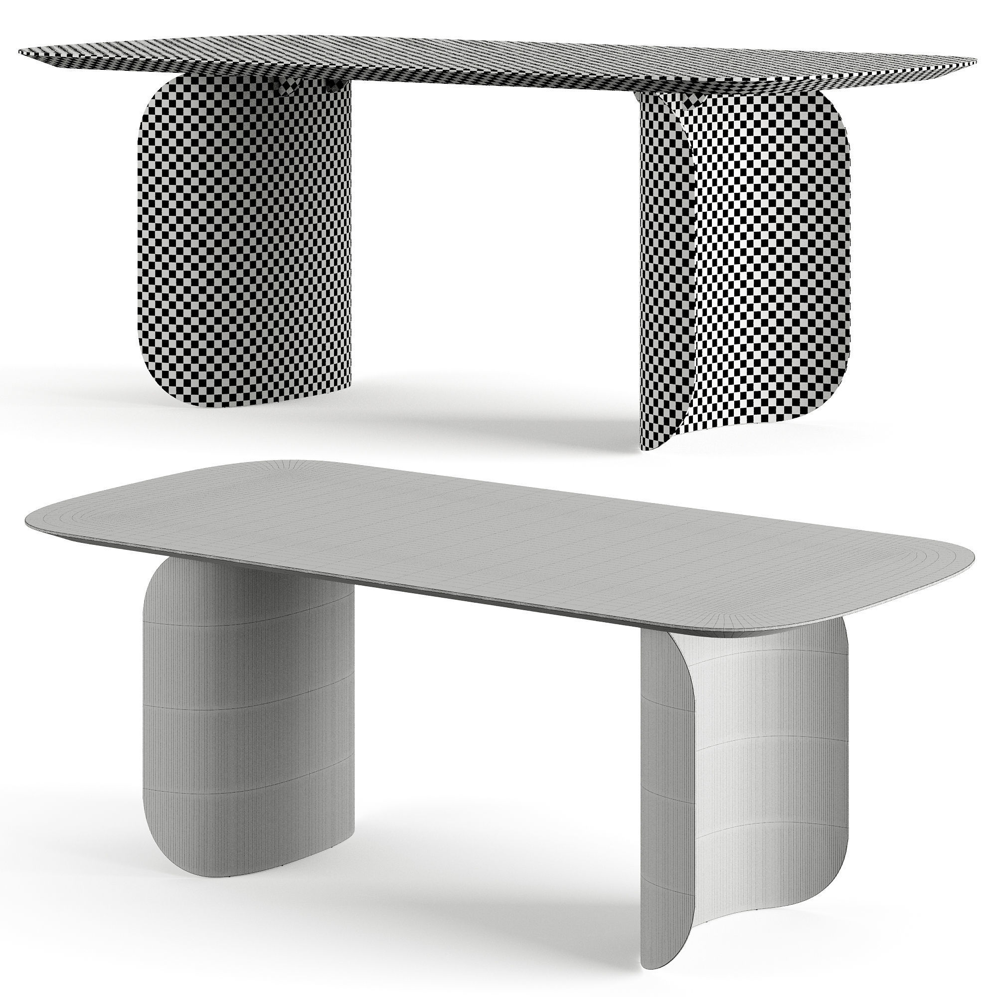 Miniforms Barry Rectangle Dinner Table Low-poly 3D model_7