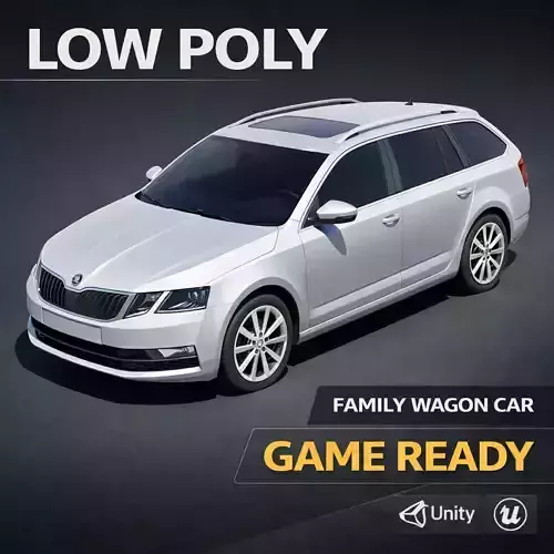 Low Poly Skoda Octavia Combi 2013 Game-Ready
