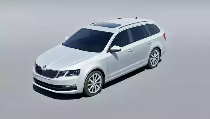 Low Poly Skoda Octavia Combi 2013 Game-Ready 