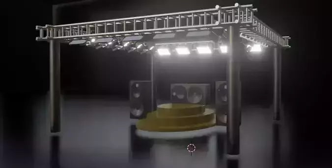 nightclub metal structure with lights