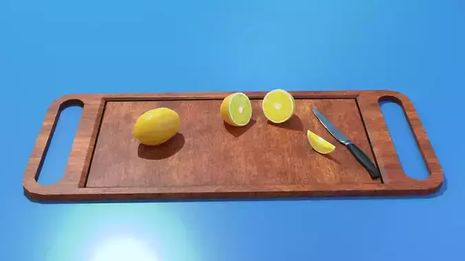 Lemon on cutting board