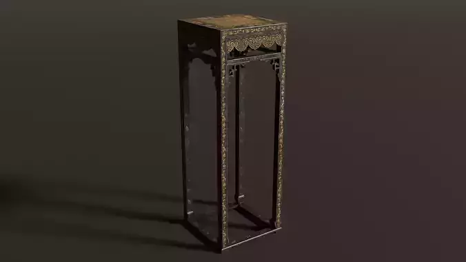 3D Chinese Wooden End Table Antique Ornate Furniture Oriental