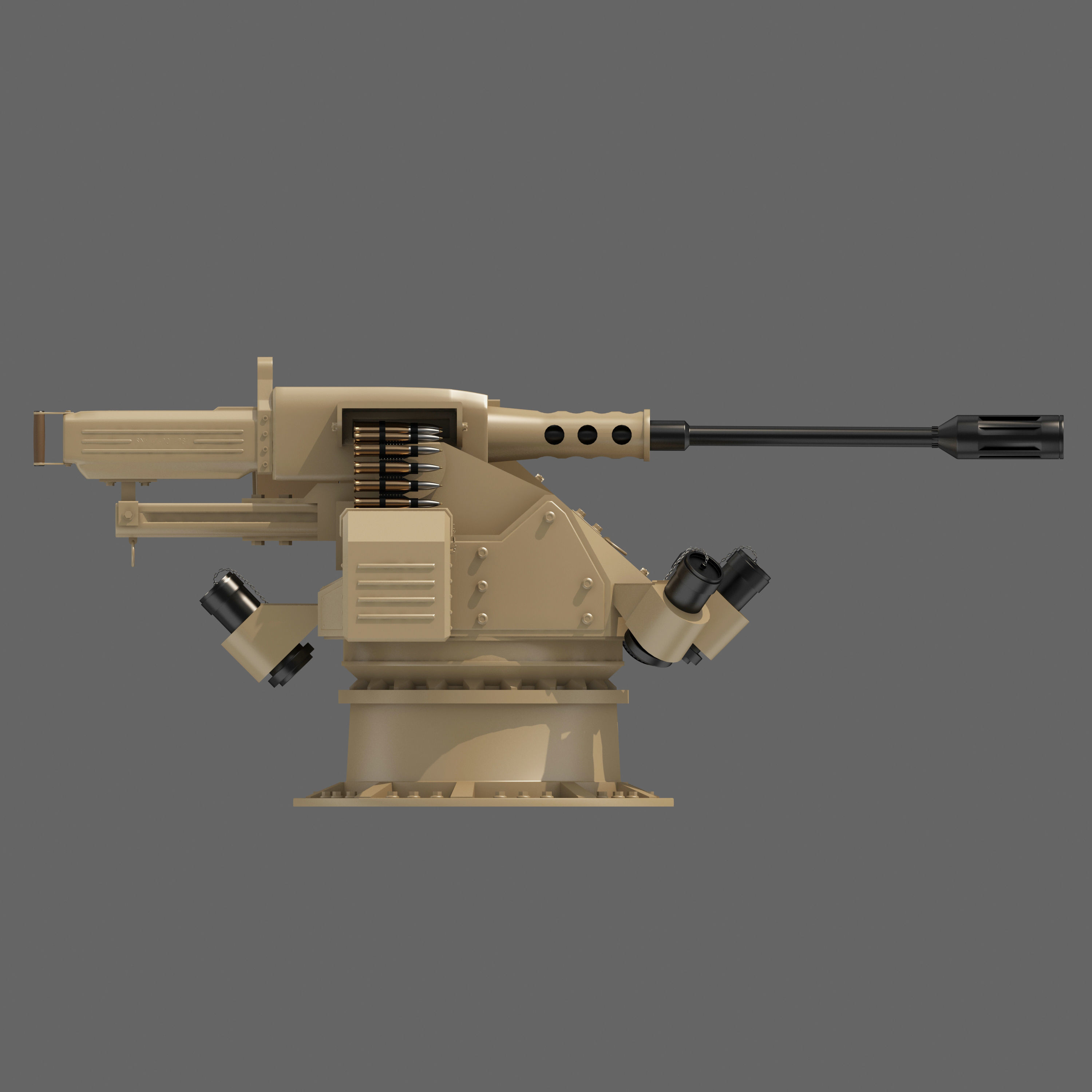 Machinegun machine gun 3D model_2