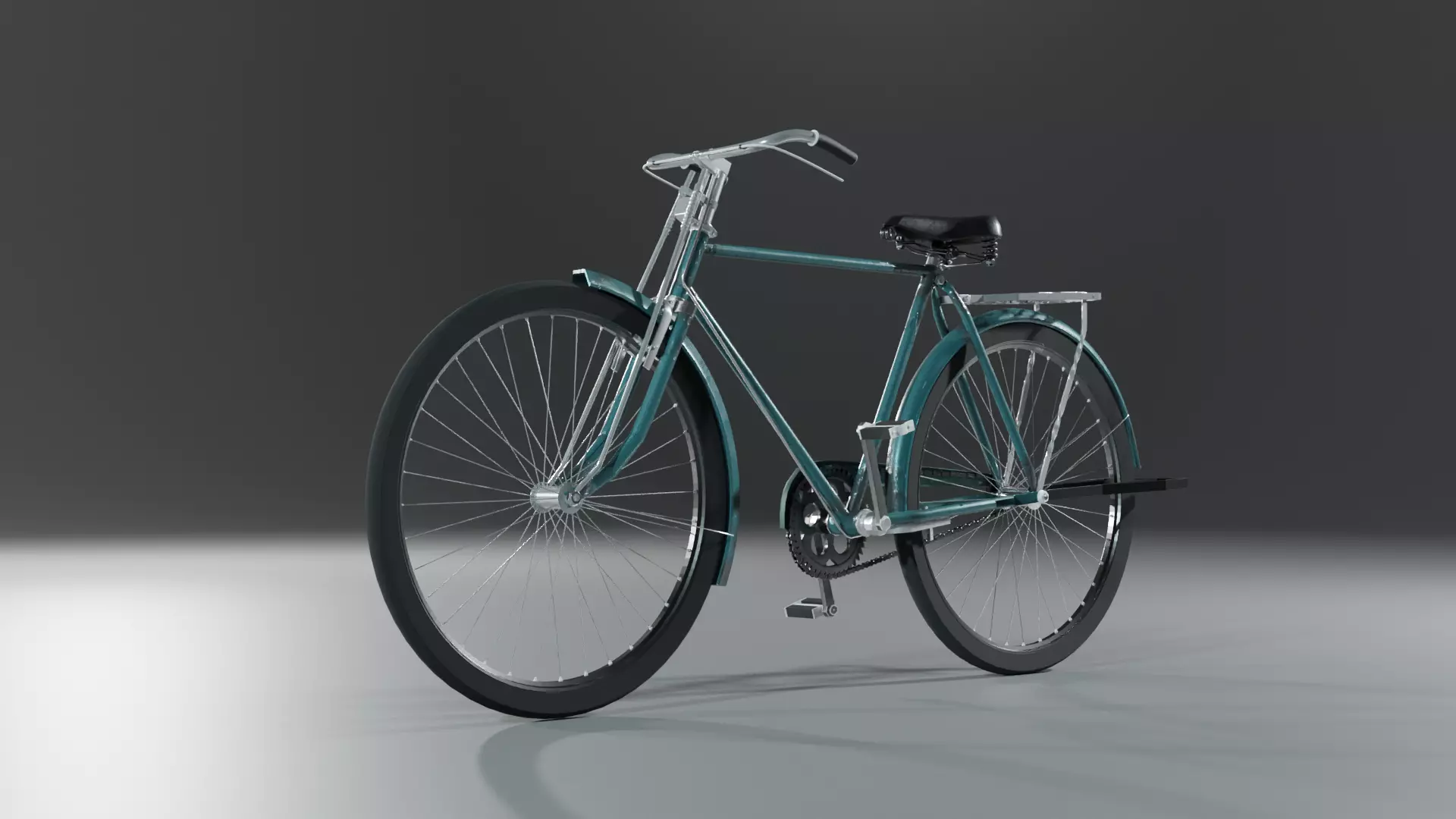 Bicycle 3d model vintage Low-poly 3D model_0