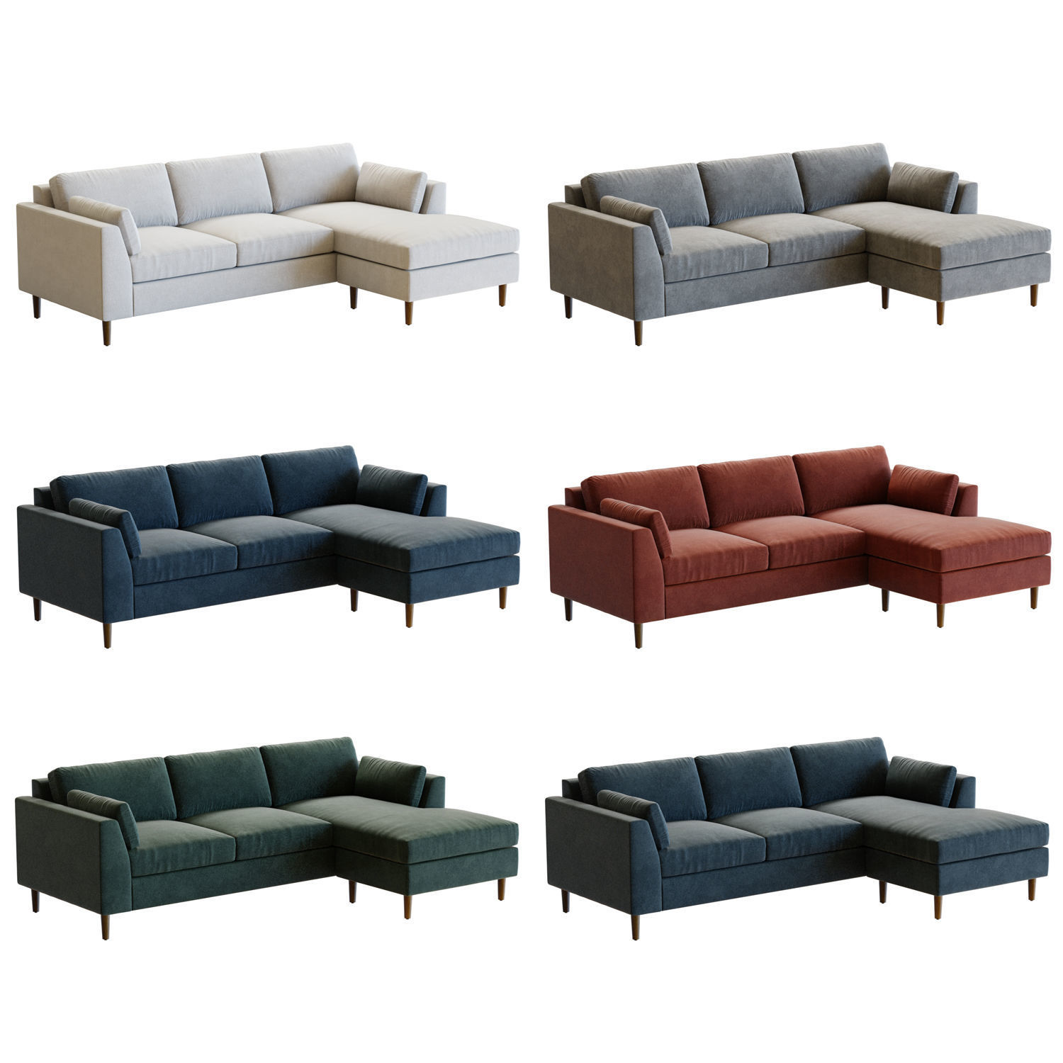 Crate and Barrel Avondale 3-Seat Lounger 3D model_1