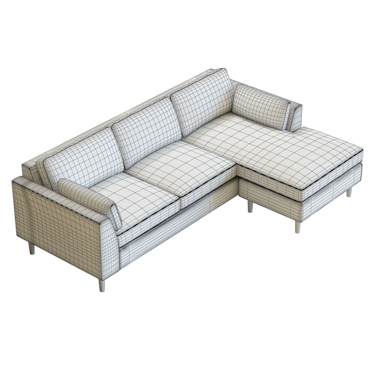 Crate and Barrel Avondale 3-Seat Lounger 3D model_12