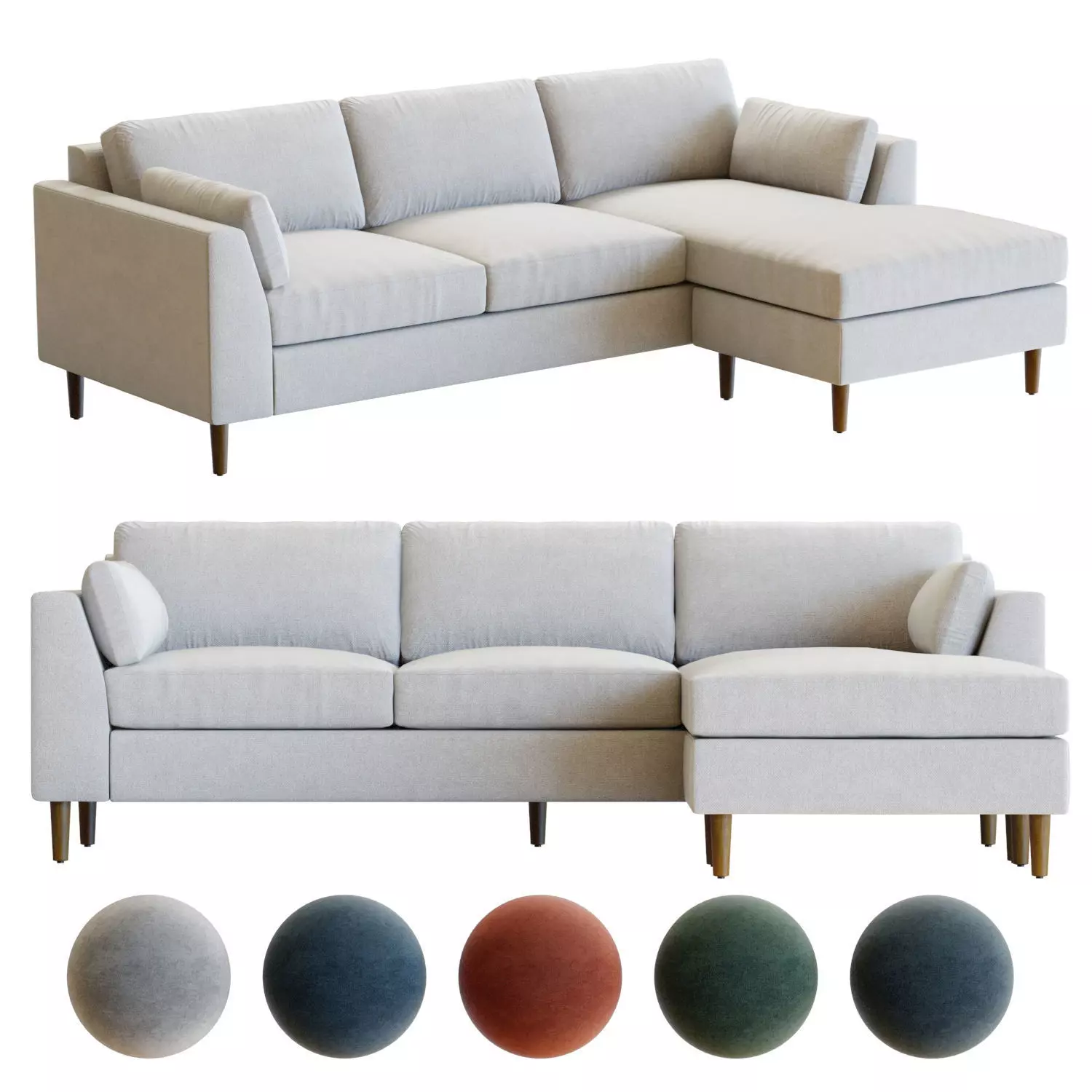 Crate and Barrel Avondale 3-Seat Lounger 3D model_0