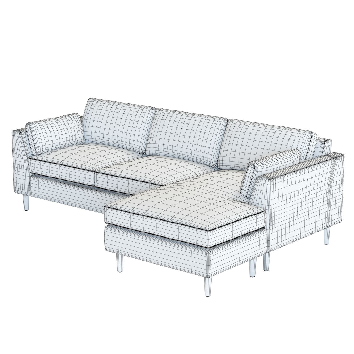 Crate and Barrel Avondale 3-Seat Lounger 3D model_14