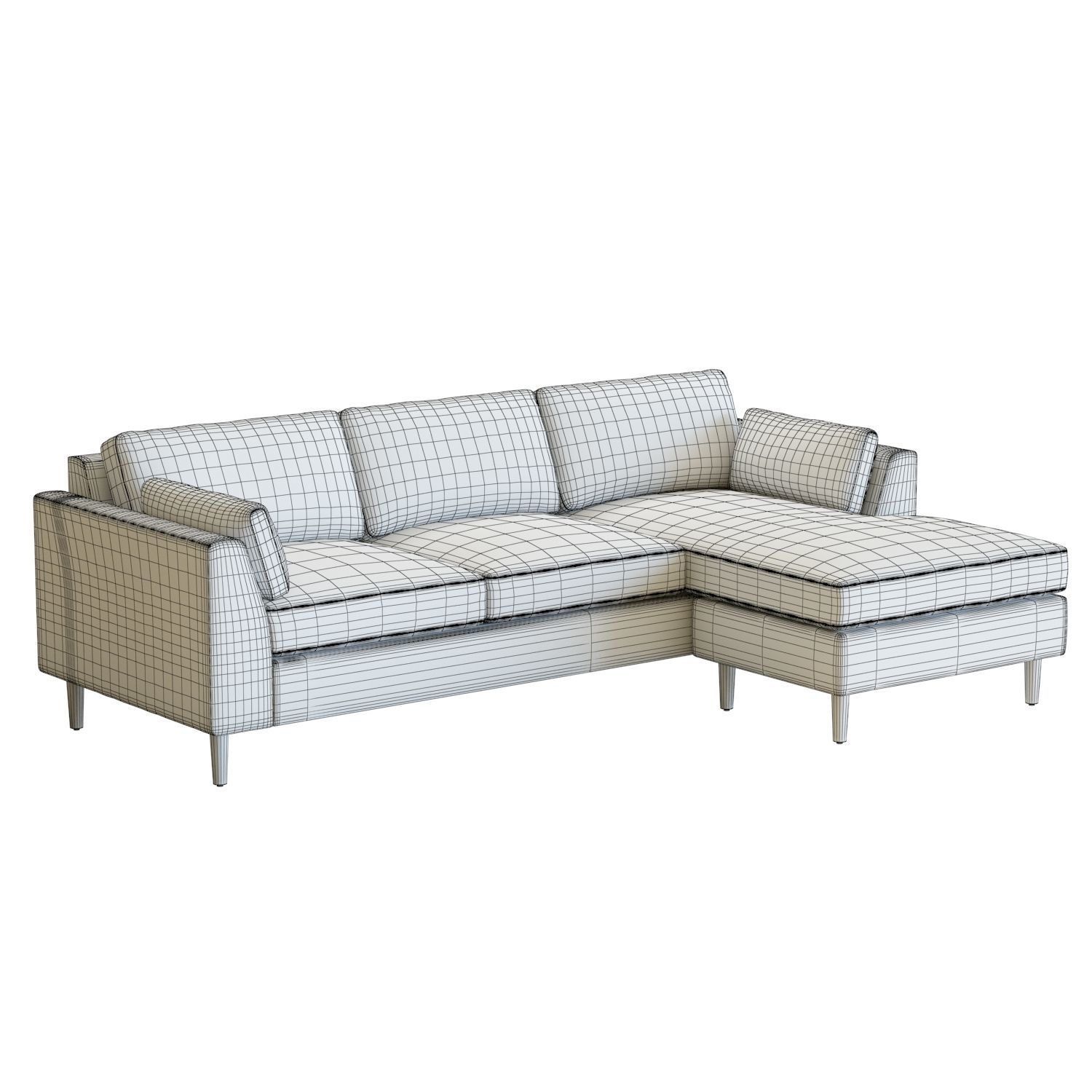 Crate and Barrel Avondale 3-Seat Lounger 3D model_11